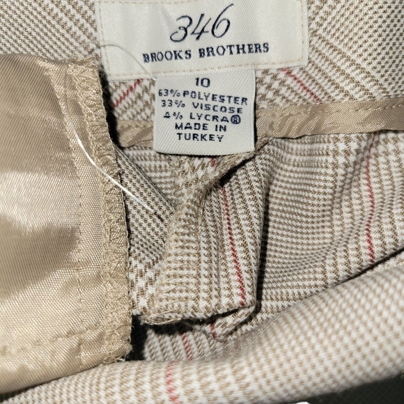 Brooks Bothers 346 pants 10 White Brown - Picture 3 of 3